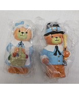Enesco Lucy &amp; Me Thanksgiving Pilgrim Bear Salt And Pepper Shakers Set NEW - $14.31 CAD