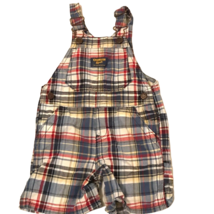 Osh Kosh Vestbak Plaid Shortalls Overalls Sz 18 Months - £7.55 GBP