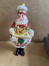 vtg North pole trading co Santa Ginger Cookies lrg glass Christmas tree ornament - £15.59 GBP