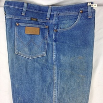 Wrangler 936DEN &quot;Light Stains&quot; Blue Jeans Mens Tag Size 40x34  Heavy Sta... - $9.95
