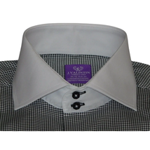 Men Shirt J.Valintin Turkey-Usa 100% Egyption Cotton High Neck 1R57-01 black image 9