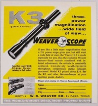 1960 Print Ad Weaver K3 Rifle Scopes 3-Power Made in El Paso,Texas - £9.11 GBP