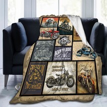 Motorcycle Gifts For Men And Women Throw Blanket For Couch Sofa Bed Plush Throw - £27.59 GBP