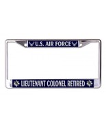 AIR FORCE LIEUTENANT COLONEL RETIRED  CHROME METAL USA MADE LICENSE PLAT... - £26.14 GBP