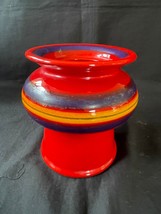 Aldo Londi for Bitossi Jar Headbands 60s Red MCM Vase Rosenthal Netter A... - $225.00