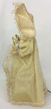 Vintage Christmas Angel Tree Topper Gold Lace Light Up Electric w/Porcelain Head - £18.50 GBP