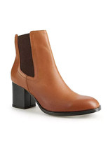 Freemans Bloc à Talon Fauve Cuir Bottines UK 4 (F489) - £45.95 GBP