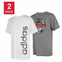 adidas Youth 2-pack Cotton Tee, WHITE - GREY, M(10/12) - £16.65 GBP