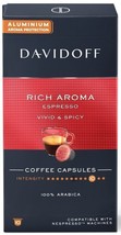 DAVIDOFF Nespresso Capsules Rich Aroma Arabica 100% Vivid &amp; Spicy - 10 C... - £11.30 GBP
