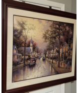 Thomas Kinkade Hometown Morning Lithograph 2000 Framed Artist Signed 30x... - £968.04 GBP