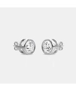 DFZ EXPORTS IGI Round Bezel Set Stud Earrings Diamond 14K Gold Anniversa... - $1,297.84 CAD