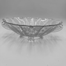 Antique CAMBRIDGE Rosepoint Footed DOUBLE HANDLED OVAL BOWL Embossed - $140.25