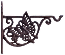 Butterfly Plant Hanger Bracket Flower Pot Basket Hook Decorative Cast Iron 7.75&quot; - £11.56 GBP