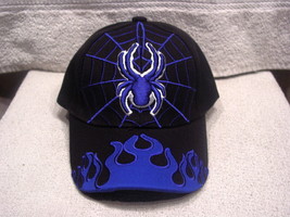 Spider In Web &amp; Flames Child Baseball Cap ( Black Blue Red ) - £9.06 GBP