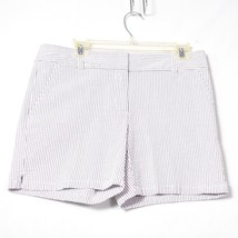 Loft Seersucker Women&#39;s 6&quot; Shorts Size 8 Grey &amp; White - $22.91