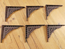 6 Antique Style Shelf Brace Wall Bracket Cast Iron Brackets SMALL 5 x 4 ... - $29.99