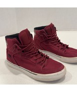 Supra High Top Skate Shoes Sneakers Casual Burgundy Sneakers Kid&#39;s Size 6 - $76.57 CAD