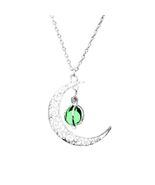 Anvirtue Moonstone Glow Necklace Pendant Chain Green Healing Quartz Alloy - $225.52 MXN