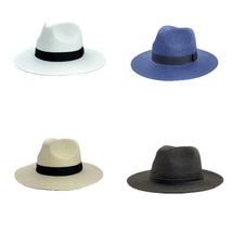 Straw Panamaa Hat FedoraTrilby Cuban Sun Cap Wide Brim Floral Summer Men Women  - £18.53 GBP