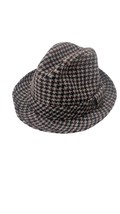 Vintage HARRIS TWEED Scotland Wool Fedora Hat Size 7 1/8 Hand Woven - £23.53 GBP