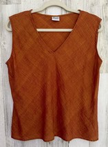 CP Shades Sausalito Womens Top Size Medium Sleeveless Orange Rust Vneck ... - £29.73 GBP