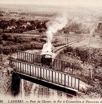 Langres France Cog Railway Bridge Train 1910s WW1 Era Postcard Europe PCBG12A - £15.01 GBP