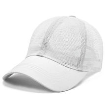 White Baseball Cap Plain Trucker Hat Mesh Snapback Solid Visor Blank Caps Hats - £7.97 GBP