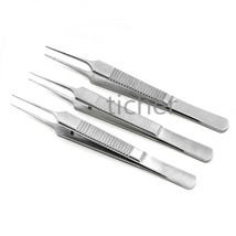 3pcs Stainless Steel 12.5 cm Surgical Forceps Dental Insturment with 0.4mm teeth - £100.98 GBP