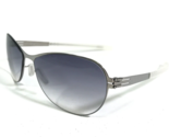 Ic! Berlin Sunglasses JONI Silver Round Wrap Frames with Blue Gradient L... - £198.36 GBP