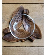 Vintage Antique Syroco Wood Cigarette Ashtray Tri-Leaf Design w/ Origina... - $26.58