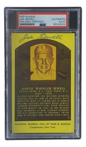 Joe Sewell Signed 4x6 Cleveland Hall Of Fame Plaque Card PSA/DNA 85026252 - $77.59