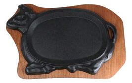 Personal Size Cow Shaped Cast Iron Unseasoned Sizzling Fajita Pan Skille... - $34.99