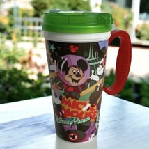 Walt Disney World Park Rapid Fill Hot Cold Refillable Souvenir Mug Cup Green Red - $10.94