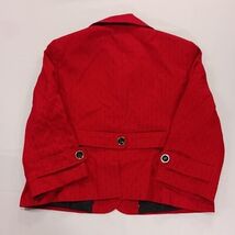 Mary Kay By Twinhill Women's Red 3-Button Cropped Blazer Jacket Pockets Size L image 2