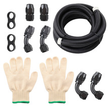 12AN 10FT Nylon Braided Fitting Stainless Steel  Oil Fuel Hose Line Kit - $61.80