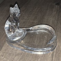 Vintage Lucite Clear Acrylic Cat Soap Catch All Dish 70&#39;s Decor Bedside Trinkets - £10.85 GBP