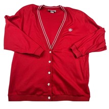 Vintage Catalina Sweatshirt Womens Large Red Button Up Cardigan Long Sle... - $212.70 MXN