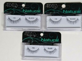 Lot of 3 Ardell 110 Black Fashion Lashes False Eyelashes  - $10.99