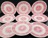 9 Syracuse China Strawberry Hill Pink Luncheon Plates Set Vintage Restau... - £69.33 GBP