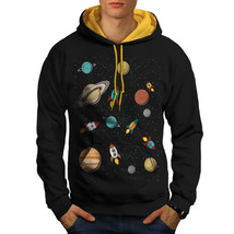 Wellcoda Space Exploration Mens Contrast Hoodie, Rockets Casual Jumper - £30.95 GBP