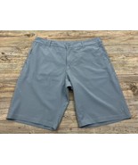 Hang Ten Shorts Men&#39;s 36x12 Light Blue Stretch Poly Check 4 Pocket Chino - £11.76 GBP