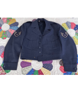 Vintage 1950s USAF Cropped Military Jacket Mens 34S Blue Preowned Wool - $1,373.80 MXN