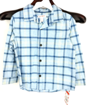 Boys 4T Shirt Long Sleeve Blue Plaid Button Down Toddler Cat &amp; Jack New with Tag - £5.30 GBP