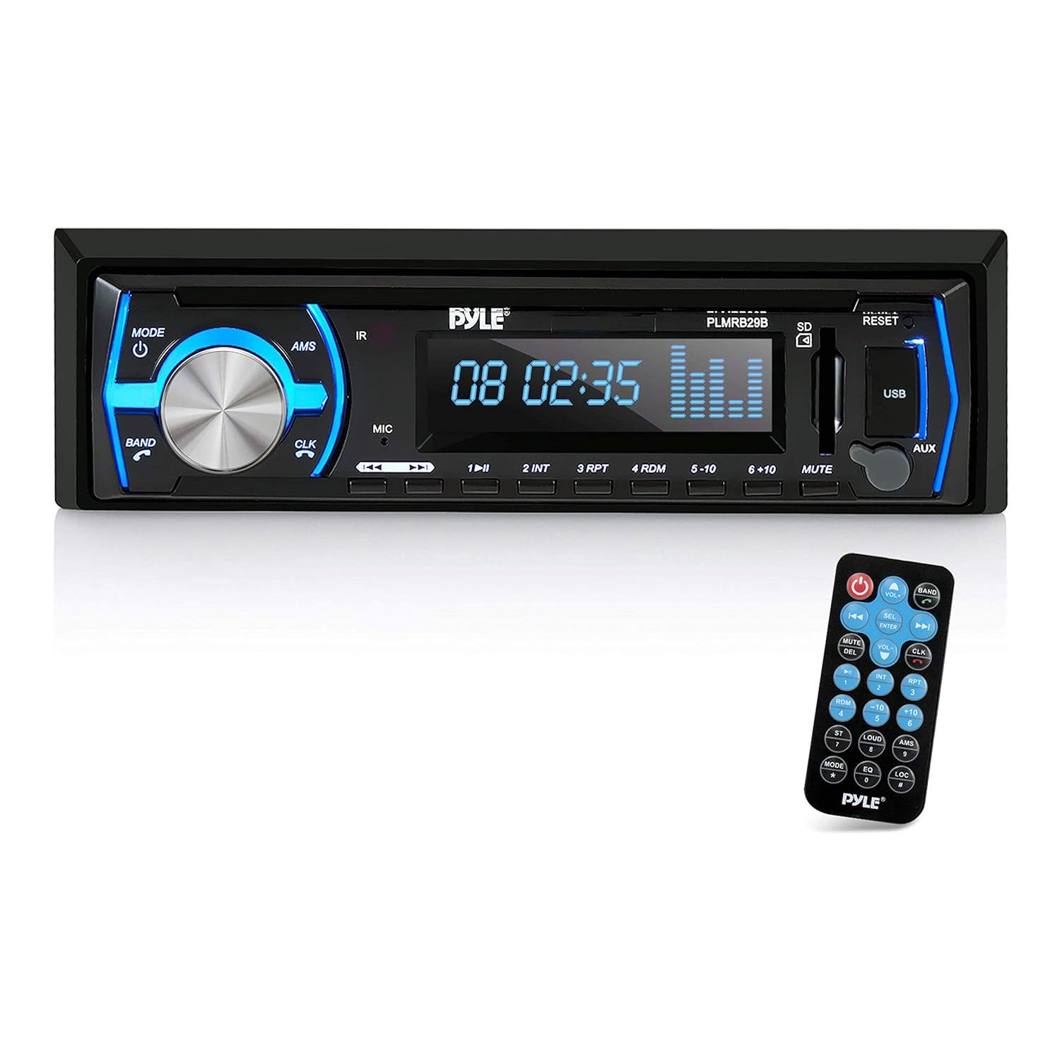 Pyle Marine Bluetooth Stereo Radio - 12v Single DIN Style Boat In dash Radio Rec