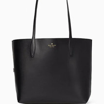 Kate Spade Arch Black Leather Tote + Pouch Leopard Cheetah K8466 NWT Leopard Y - £125.79 GBP