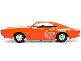 1968 Dodge Charger R/T SRT Orange w White Stripes Graphics Bigtime Muscle Series - £29.84 GBP