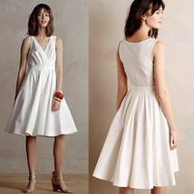 NWT Anthropologie Collette Dinnigan Sz 0 Pleated Lace Trellis Dress white $168 - £46.84 GBP