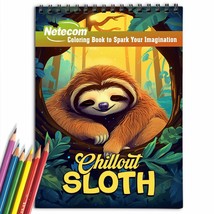 Chillout Sloth Spiral-Bound Coloring Book for Adult, Easy and Stress Relief - £16.39 GBP