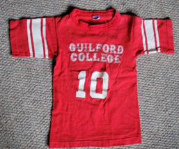 Vintage Child Champion Shirt Size S (6-8) Single Stitch Red Guilford Col... - £14.85 GBP