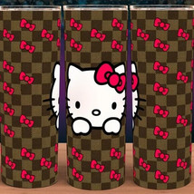 Hello Kitty Plaid Pink Bow Coffee Cup Mug Tumbler 20oz - £15.77 GBP